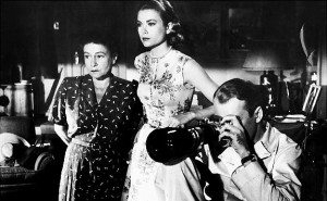 Thelma Ritter, Grace Kelly and James Stewart in Rear Window.