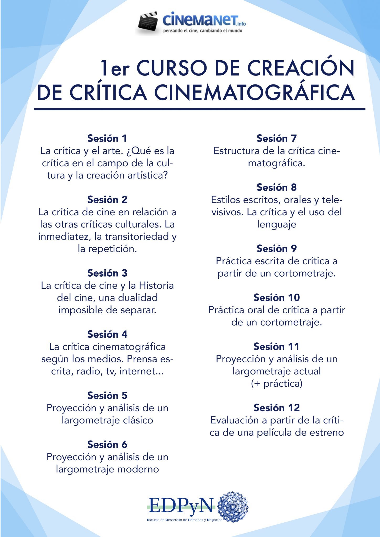 CinemaNet Curso de Crítica Cine Villalobos EDPyN