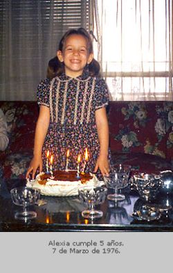 Alexia cumple 5 años, 7 de Marzo de 1976