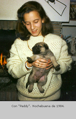 Con Paddy. Nochebuena de 1984