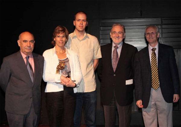 Alberto Froufe con Lluís Josep Comeron y otros directivos de CinemaNet